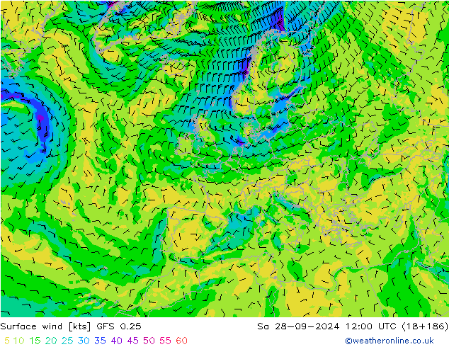 Bodenwind GFS 0.25 Sa 28.09.2024 12 UTC