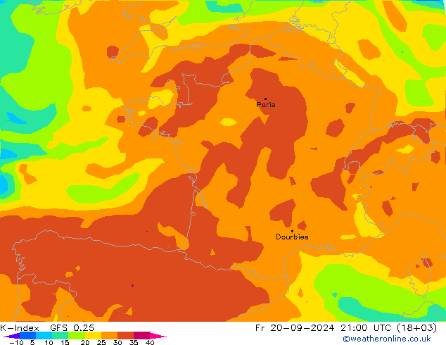 K-Index GFS 0.25 Fr 20.09.2024 21 UTC