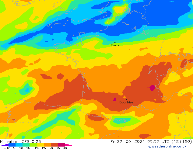 K-Index GFS 0.25 vr 27.09.2024 00 UTC