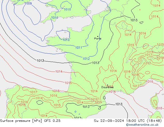 GFS 0.25: Вс 22.09.2024 18 UTC