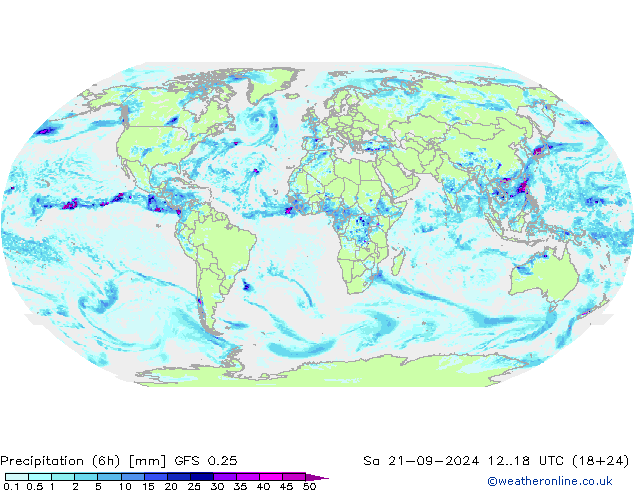 Z500/Rain (+SLP)/Z850 GFS 0.25 Sa 21.09.2024 18 UTC