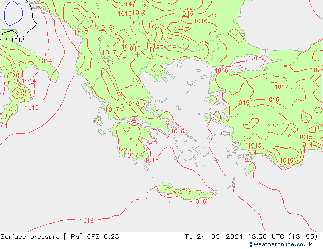 GFS 0.25: Tu 24.09.2024 18 UTC