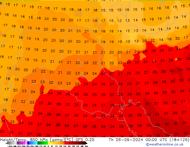 Z500/Rain (+SLP)/Z850 GFS 0.25 Do 26.09.2024 00 UTC