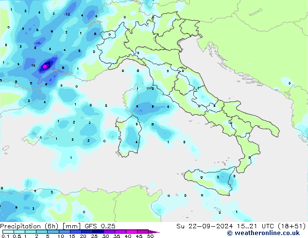 Z500/Rain (+SLP)/Z850 GFS 0.25 Ne 22.09.2024 21 UTC