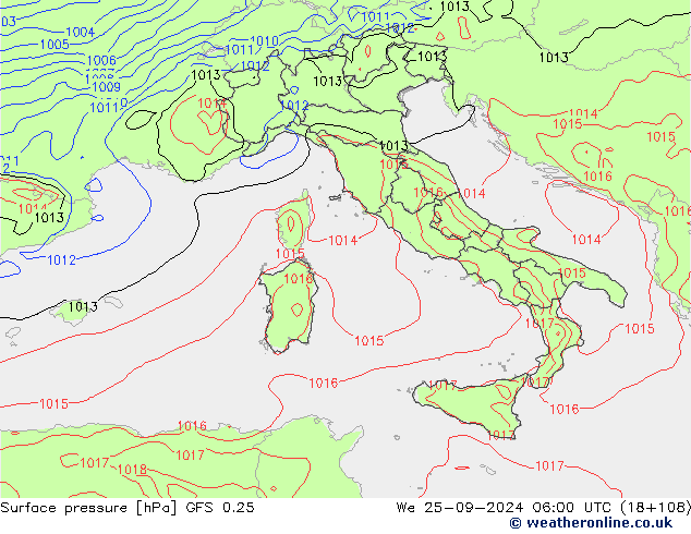 GFS 0.25: Mi 25.09.2024 06 UTC