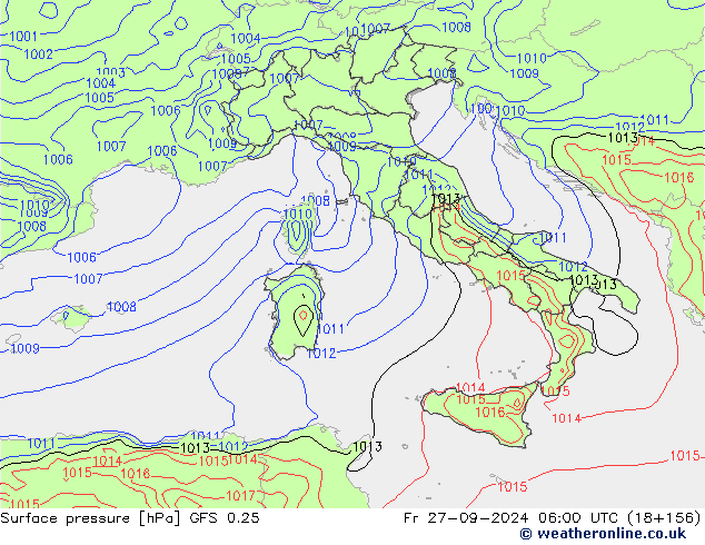 GFS 0.25: Fr 27.09.2024 06 UTC