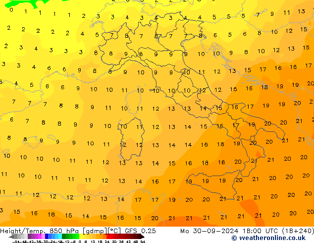 Z500/Regen(+SLP)/Z850 GFS 0.25 ma 30.09.2024 18 UTC