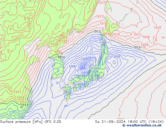 GFS 0.25: сб 21.09.2024 18 UTC