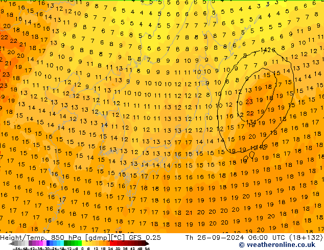 Z500/Rain (+SLP)/Z850 GFS 0.25 чт 26.09.2024 06 UTC