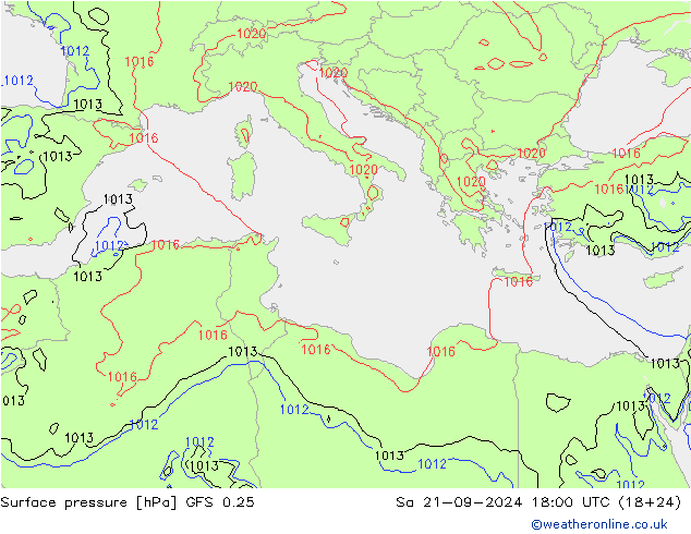 GFS 0.25: sáb 21.09.2024 18 UTC