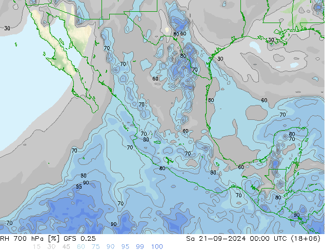 700 hPa Nispi Nem GFS 0.25 Cts 21.09.2024 00 UTC