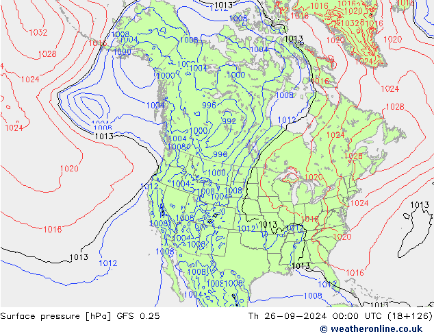 GFS 0.25: czw. 26.09.2024 00 UTC