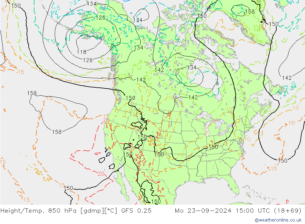 Z500/Rain (+SLP)/Z850 GFS 0.25 Mo 23.09.2024 15 UTC