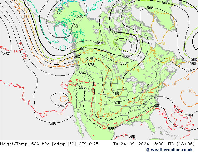 Z500/Regen(+SLP)/Z850 GFS 0.25 di 24.09.2024 18 UTC