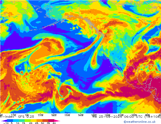 K-Index GFS 0.25  25.09.2024 06 UTC