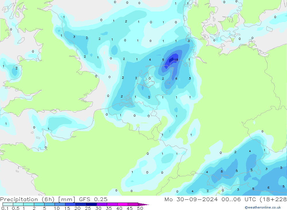 Z500/Rain (+SLP)/Z850 GFS 0.25 Mo 30.09.2024 06 UTC