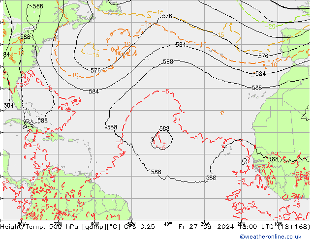 Z500/Rain (+SLP)/Z850 GFS 0.25 Sex 27.09.2024 18 UTC