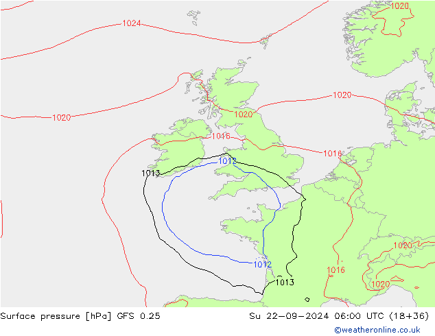 GFS 0.25: dim 22.09.2024 06 UTC