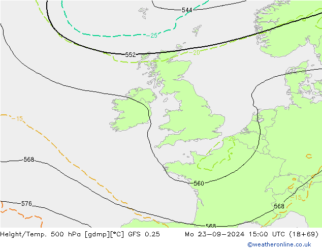 Z500/Regen(+SLP)/Z850 GFS 0.25 ma 23.09.2024 15 UTC