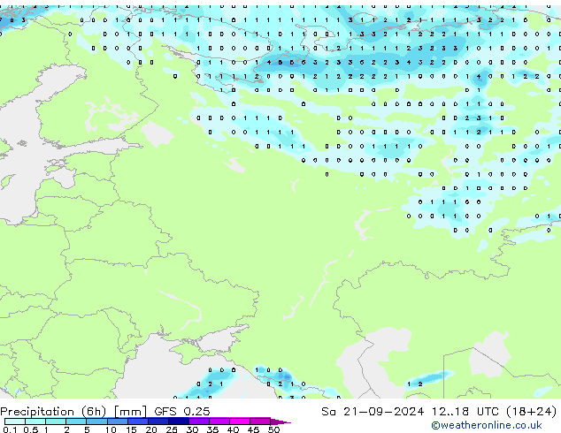 Z500/Rain (+SLP)/Z850 GFS 0.25 Sa 21.09.2024 18 UTC