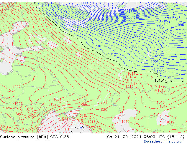 GFS 0.25: So 21.09.2024 06 UTC