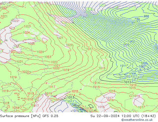 GFS 0.25: Su 22.09.2024 12 UTC