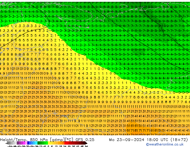 GFS 0.25: Mo 23.09.2024 18 UTC