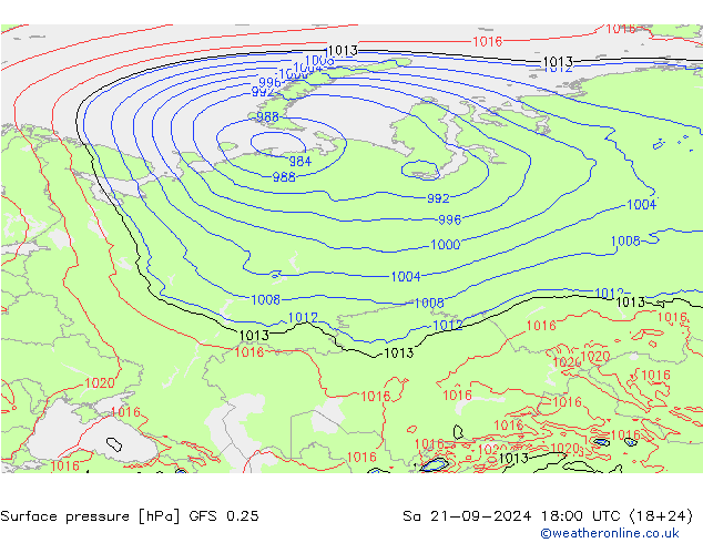 GFS 0.25: Sa 21.09.2024 18 UTC