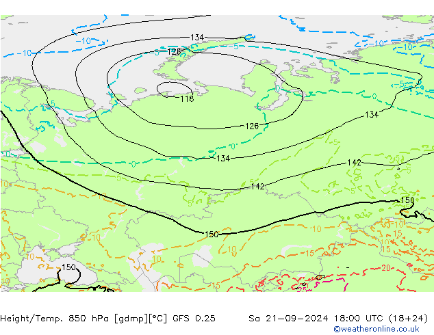 Z500/Regen(+SLP)/Z850 GFS 0.25 za 21.09.2024 18 UTC