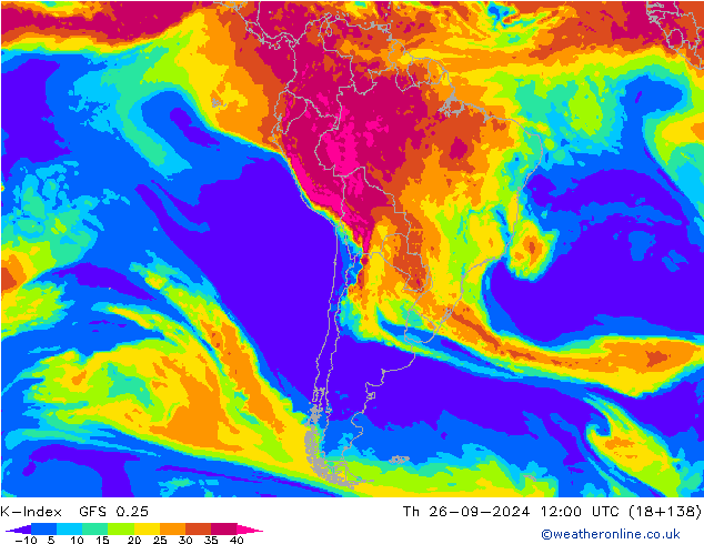 K-Index GFS 0.25 чт 26.09.2024 12 UTC