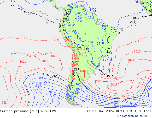 GFS 0.25: vie 27.09.2024 06 UTC