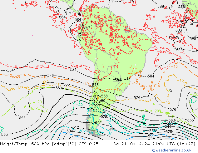 Z500/Rain (+SLP)/Z850 GFS 0.25 Sáb 21.09.2024 21 UTC