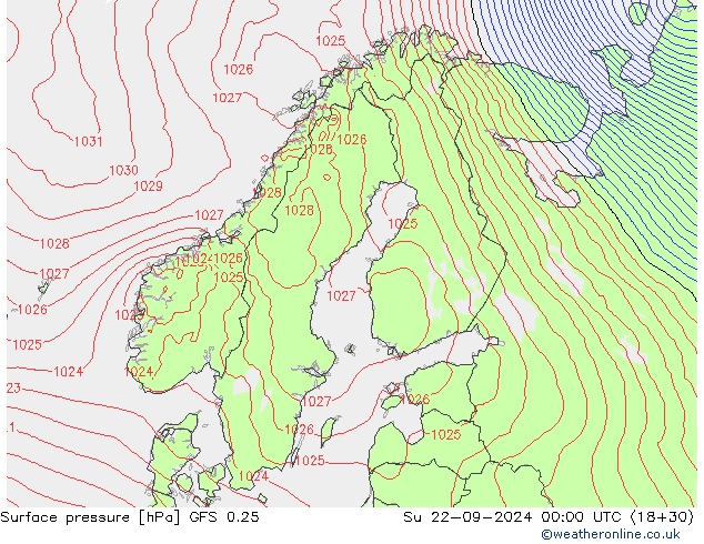 GFS 0.25: dom 22.09.2024 00 UTC