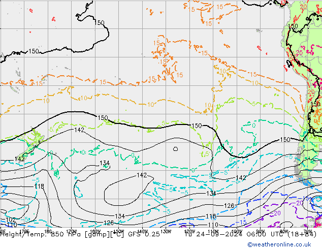 Z500/Rain (+SLP)/Z850 GFS 0.25 вт 24.09.2024 06 UTC