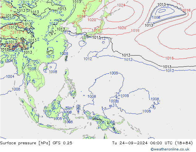 GFS 0.25: Sa 24.09.2024 06 UTC