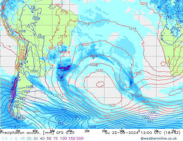 Nied. akkumuliert GFS 0.25 So 22.09.2024 12 UTC