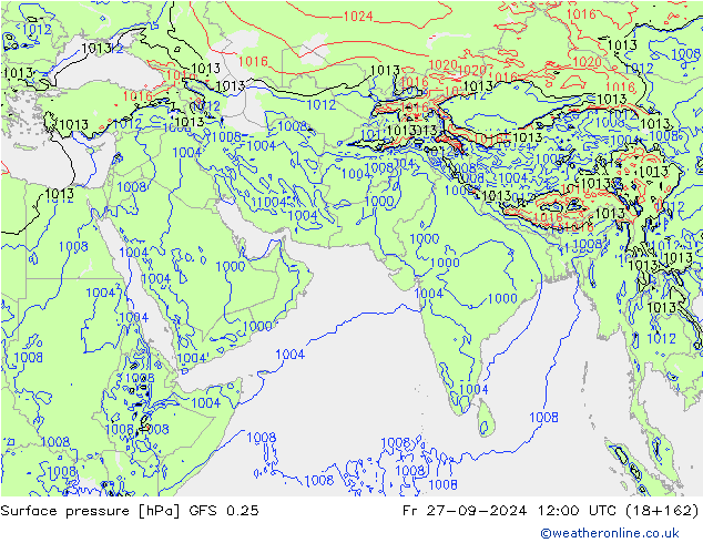 GFS 0.25: vie 27.09.2024 12 UTC