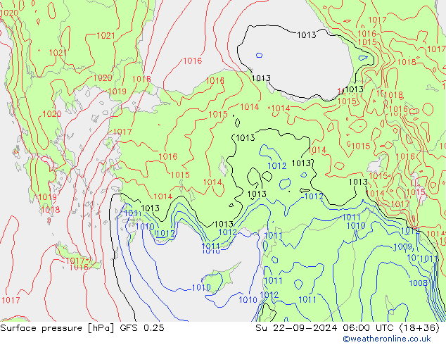 GFS 0.25: Dom 22.09.2024 06 UTC