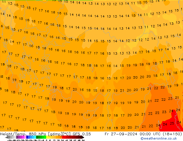 Z500/Rain (+SLP)/Z850 GFS 0.25 Fr 27.09.2024 00 UTC