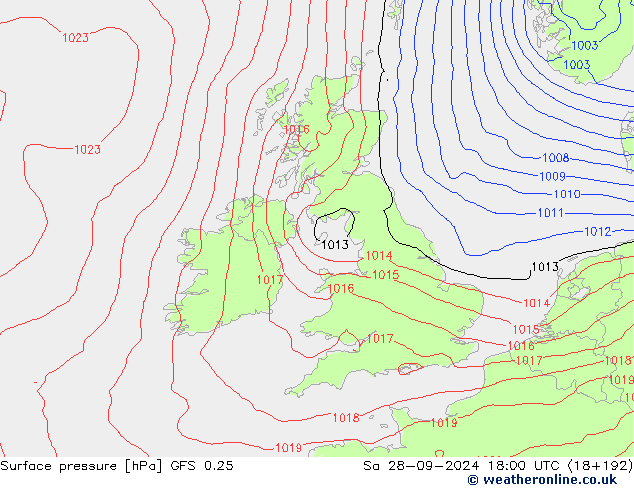 GFS 0.25: sáb 28.09.2024 18 UTC