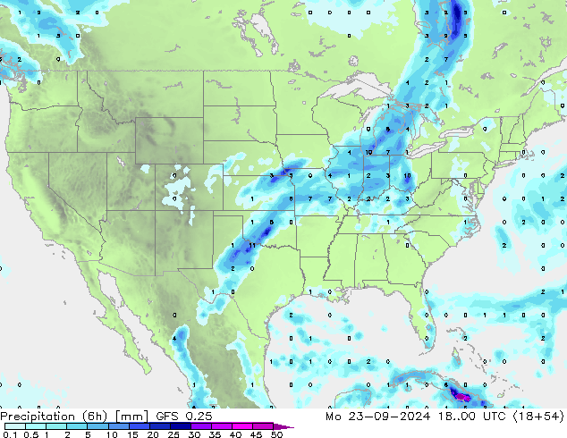 Z500/Rain (+SLP)/Z850 GFS 0.25 Mo 23.09.2024 00 UTC