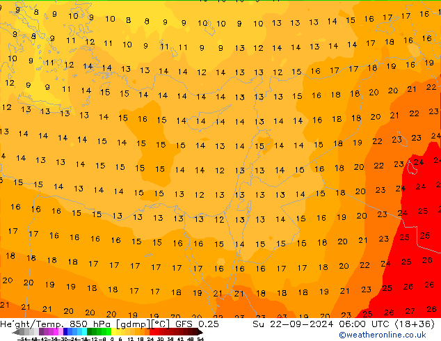 Z500/Rain (+SLP)/Z850 GFS 0.25 dim 22.09.2024 06 UTC