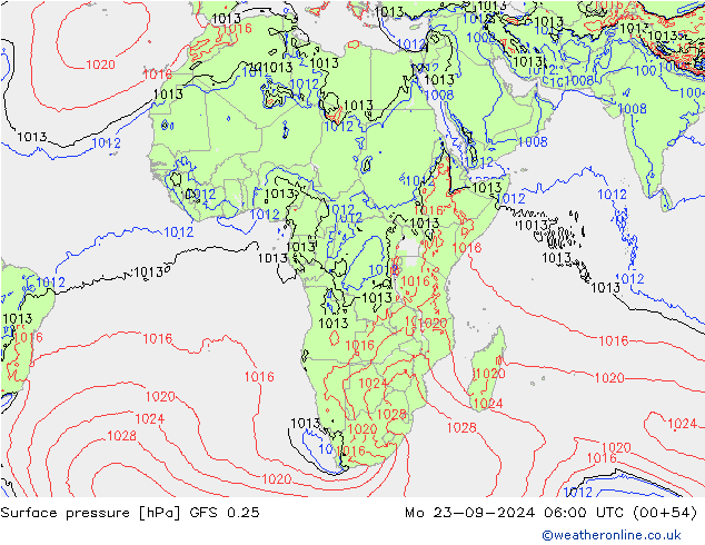 GFS 0.25: Po 23.09.2024 06 UTC