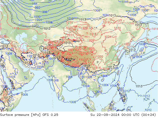 GFS 0.25: dom 22.09.2024 00 UTC