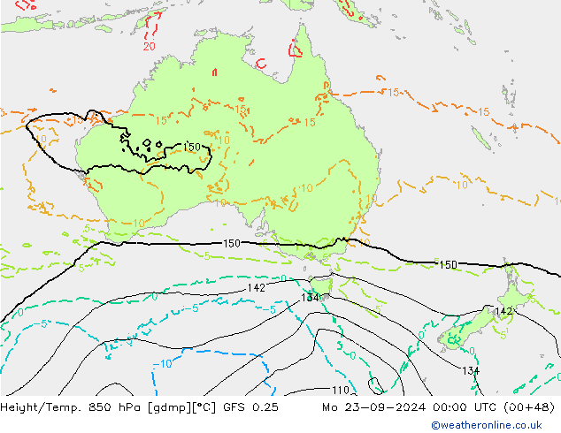 Z500/Rain (+SLP)/Z850 GFS 0.25 Mo 23.09.2024 00 UTC