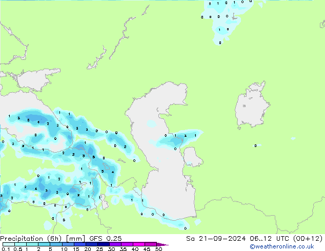 Z500/Yağmur (+YB)/Z850 GFS 0.25 Cts 21.09.2024 12 UTC