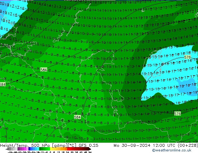 Height/Temp. 500 hPa GFS 0.25  30.09.2024 12 UTC