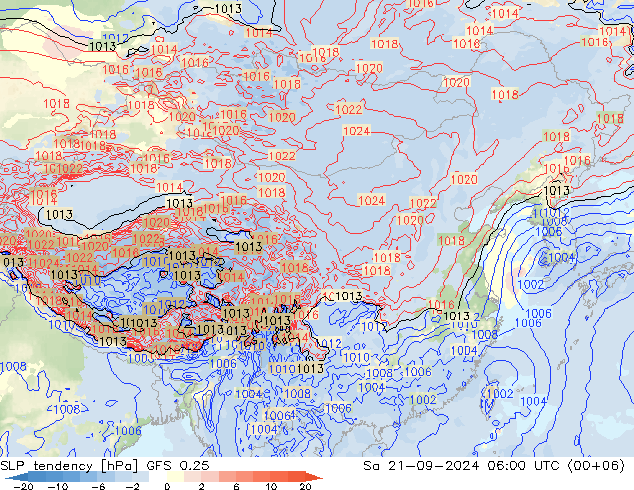 变压 GFS 0.25 星期六 21.09.2024 06 UTC