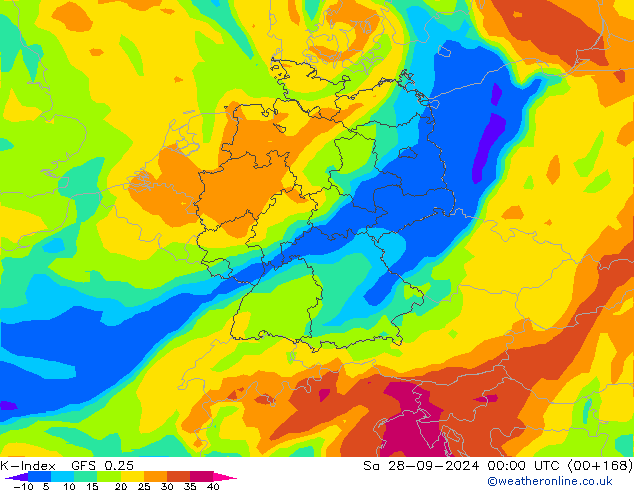 K-Index GFS 0.25 Sa 28.09.2024 00 UTC