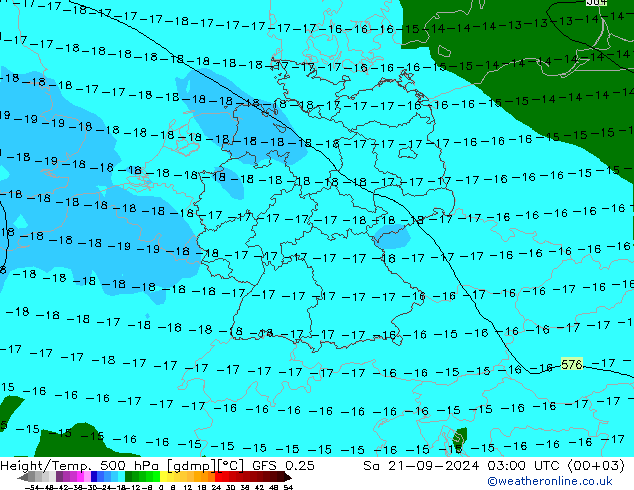 Z500/Rain (+SLP)/Z850 GFS 0.25 Sa 21.09.2024 03 UTC